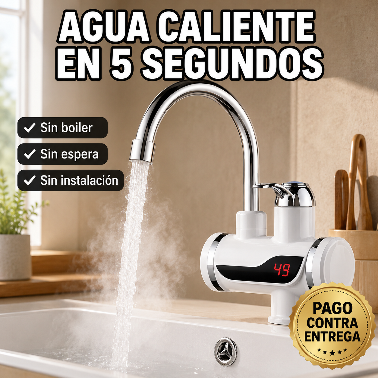 ThermaLux™ | Agua Caliente en Segundos Sin Calentón
