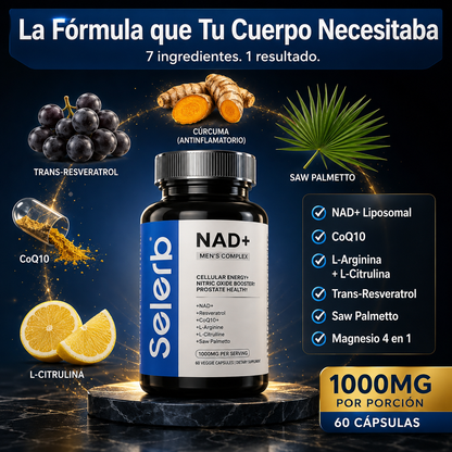 Selerb NAD+ Men's Complex | Energía Real y Vitalidad Masculina desde Adentro