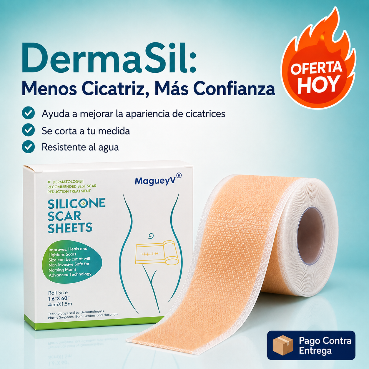 DermaSil™ – Cinta de Silicona Médica | Cicatrices Menos Visibles en Semanas