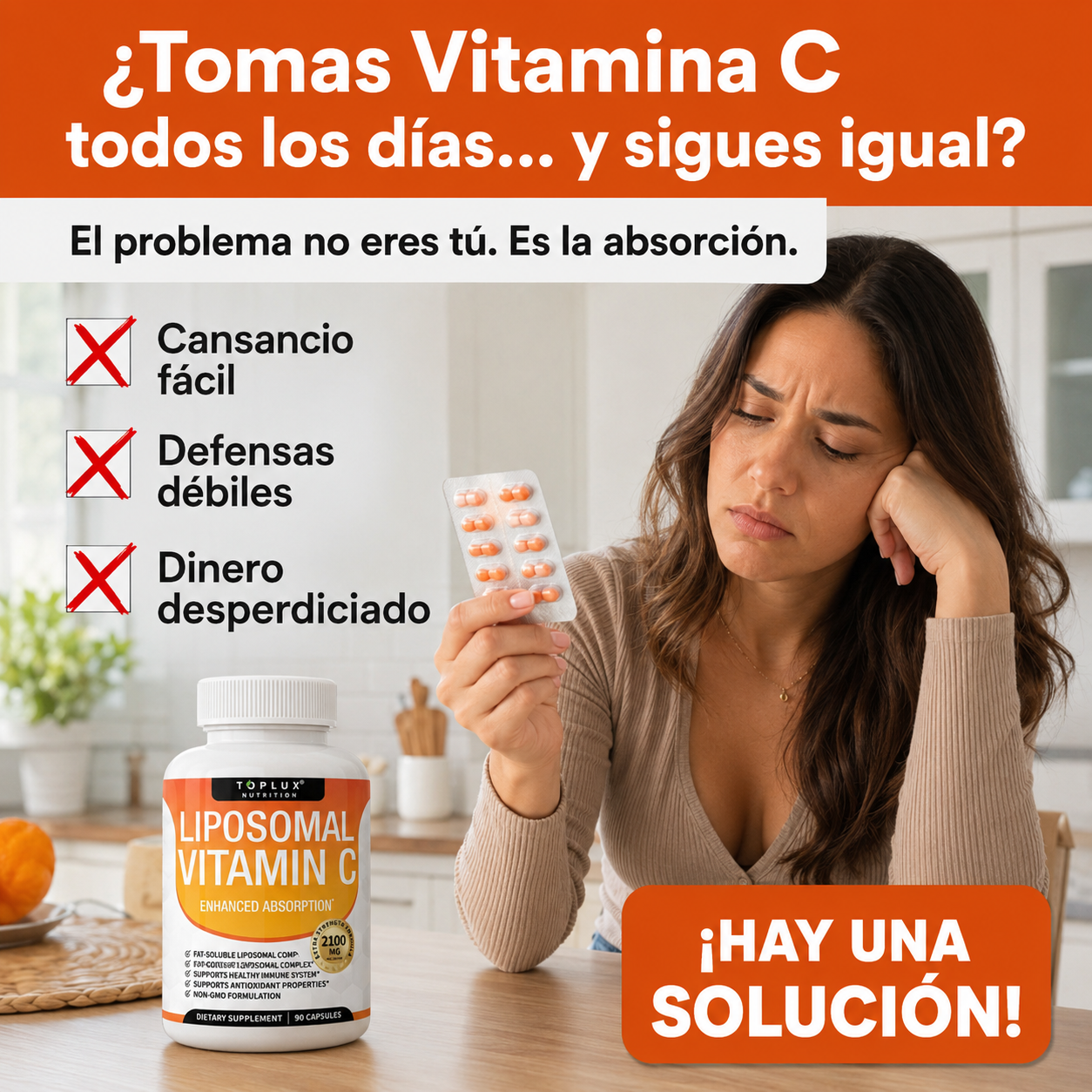 Toplux™ Liposomal Vitamin C 1200mg | Defensas Reales Que Tu Cuerpo Sí Aprovecha