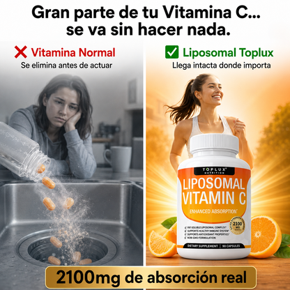 Toplux™ Liposomal Vitamin C 1200mg | Defensas Reales Que Tu Cuerpo Sí Aprovecha