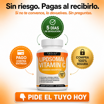 Toplux™ Liposomal Vitamin C 1200mg | Defensas Reales Que Tu Cuerpo Sí Aprovecha