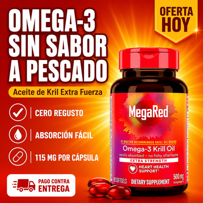 Megared® Aceite de Krill | Omega-3 Diario Sin Sabor a Pescado