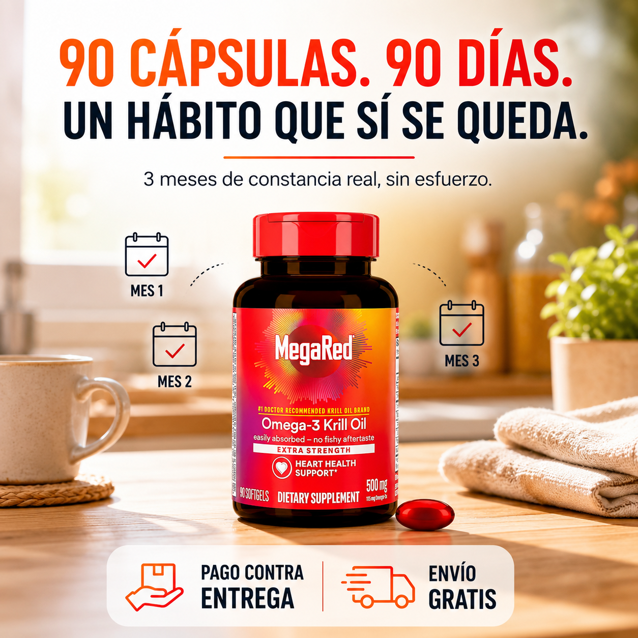 Megared® Aceite de Krill | Omega-3 Diario Sin Sabor a Pescado
