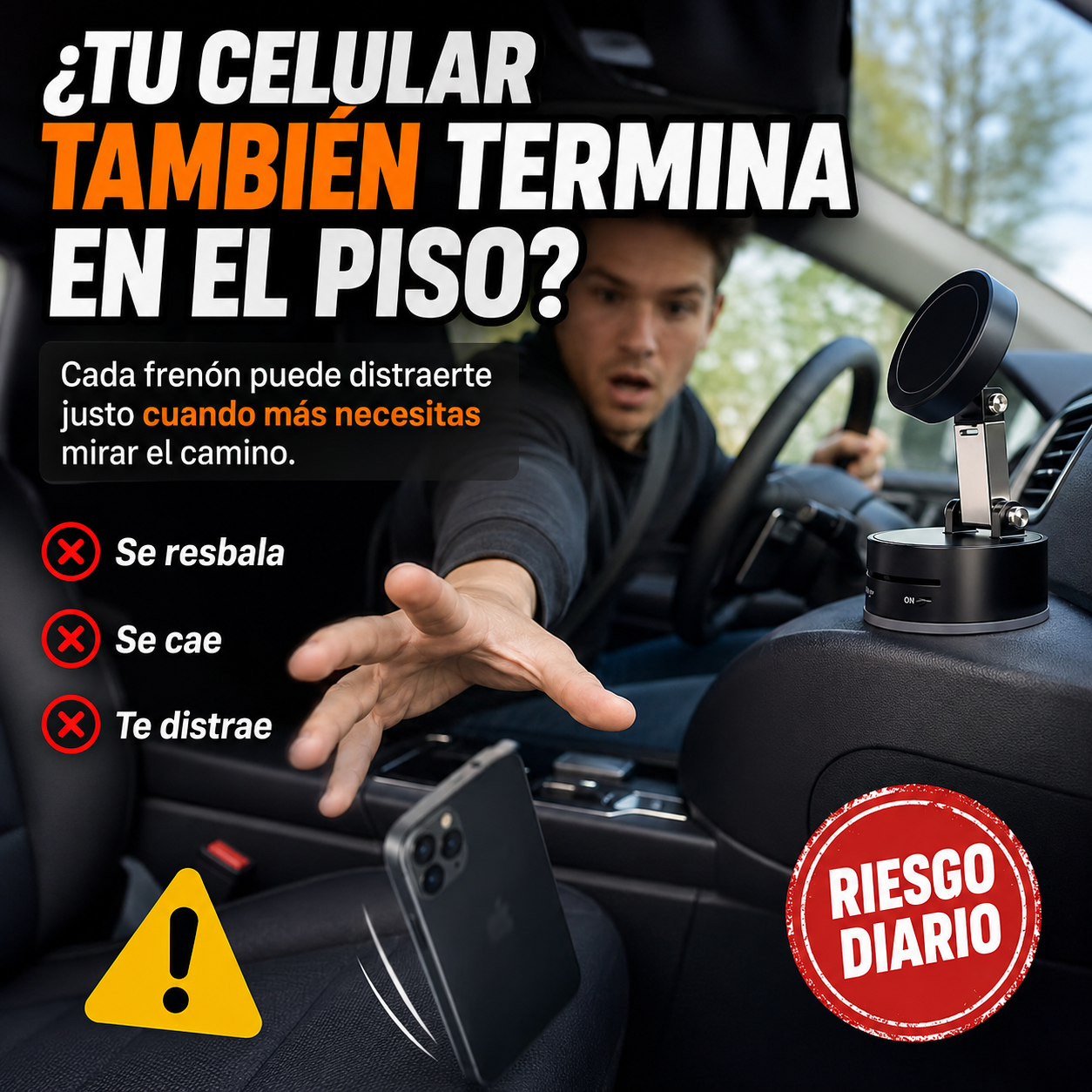 MAGSAFE HOLD™ | Soporte Magnético Retráctil con Ventosa al Vacío